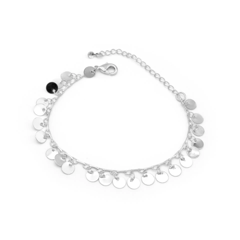 Pulseira De Elos Com Esferas De Chapinha Sofisticação Moderna Banhada A Ródio - comprar online