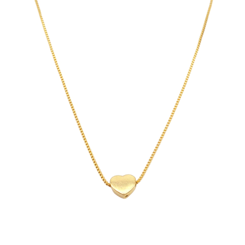 Choker Coração Liso Banhada a Ouro 32cm - comprar online
