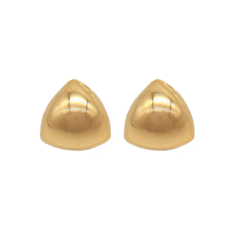 Brinco Triângulo Liso Espelhado Design Moderno Banhado A Ouro - comprar online