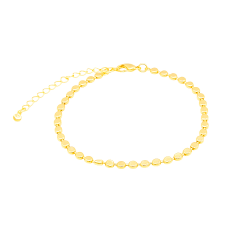 Pulseira Discos Chapados 17 cm Banhada a Ouro - comprar online