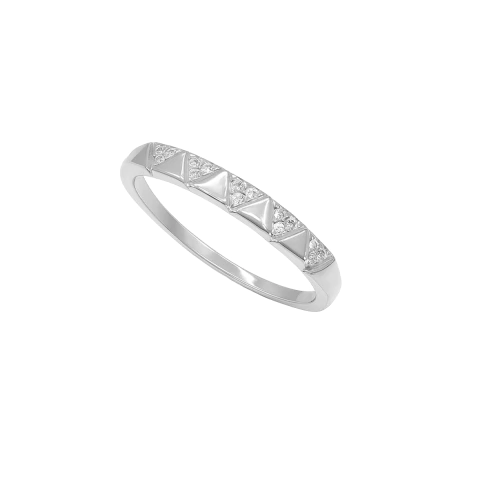 Anel Cravejado de Estrelas com Ponto de Zircônia Banhado a Ródio - comprar online