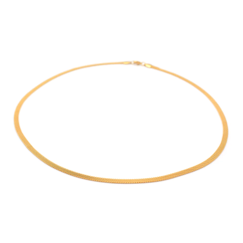 Corrente De Malha Maleável Texturizada Aço Inox Dourado 60cm Sofisticado E Conforto Elegante - comprar online