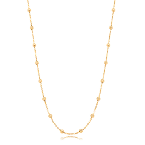 Choker Elo Com Bolinhas Banhado A Ouro 35cm - comprar online
