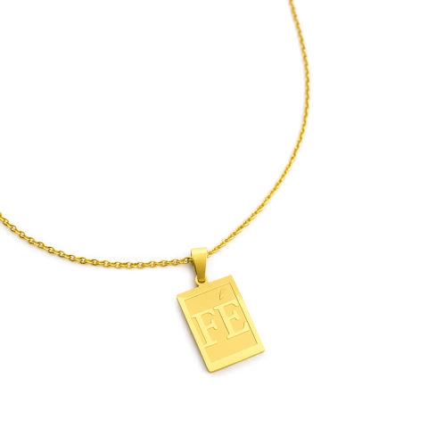 Corrente com Pingente Fé Aço Inox 45 cm em PVD Dourado - comprar online