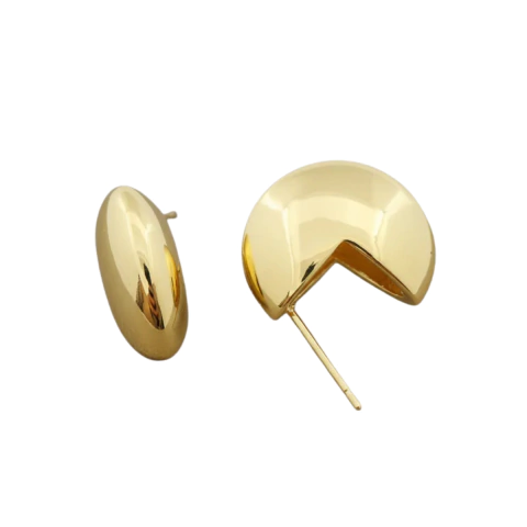 Brinco De Argola Orgânica Banhado A Ouro - comprar online