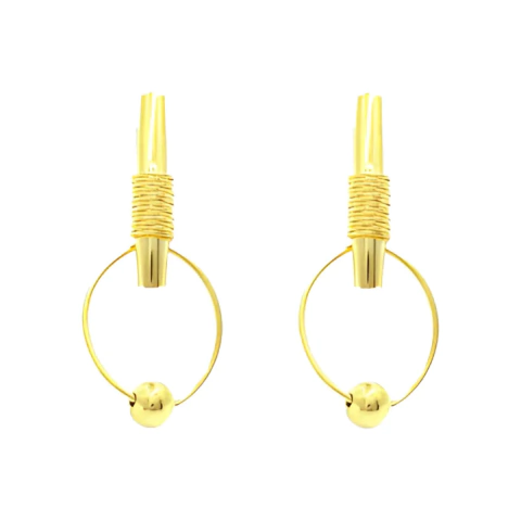 Brinco Orgânico Banhado A Ouro E Ródio - comprar online