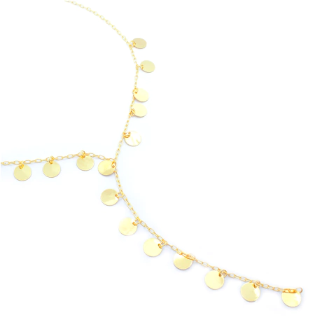 Colar Feminino Com Medalhas Penduradas Design Moderno Banhado A Ouro - comprar online