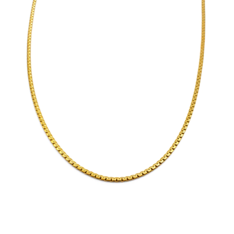 Corrente Masculina  60 Cm  Elo Entrelaçado  Aço Inox  Dourado - comprar online