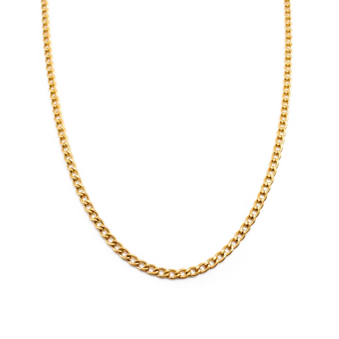 Corrente Masculina  Elo  Grumet  Fino  Aço Inox  Dourado 60cm - comprar online