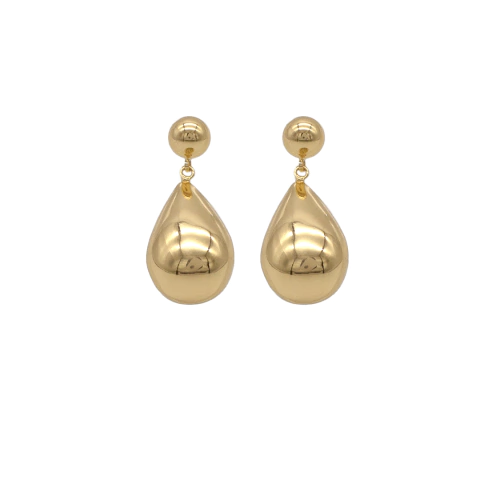 Brinco Gota Luxo Orgânico Banhado A Ouro E Ródio - comprar online