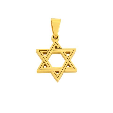 Pingente Estrela De Davi Vazada Aço Inox Dourado - comprar online