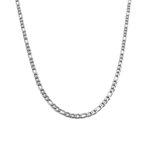 Corrente Masculina 60cm Elo 3×1 Aço Inox Pvd Prata