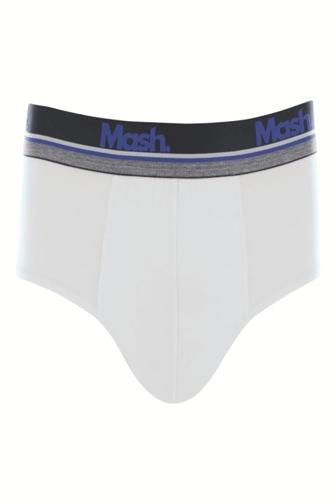 Cueca Slip em Algodão e Elastano Mash Branco