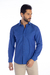 Camisa Maquinetada Azul Royal Manga Longa - comprar online