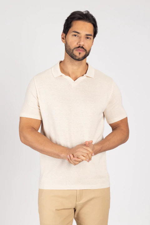 Polo Tricot Bege - comprar online