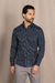 Camisa xadrez slim fit marinho / verde manga longa - Garbo - Loja Online de Moda Masculina