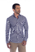 Camisa Listrada Marinho e Branco Slim Fit na internet