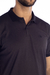Polo Preta Micro Listra com Elastano - comprar online