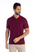 Polo Vermelha Micro Listra com Elastano