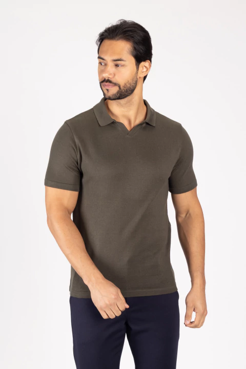 Polo Tricot Verde Oliva