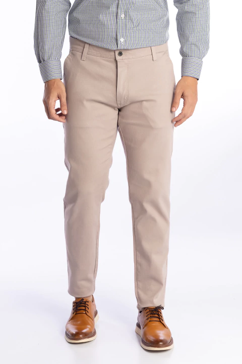 Calça de Sarja com elastano bege