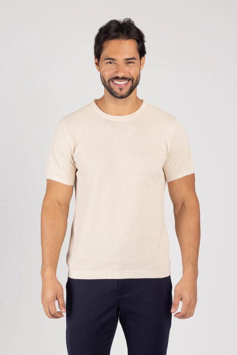 Camiseta Tricot Bege - comprar online