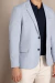 Blazer azul claro meio forro em algodão com viscose