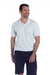 Polo verde água micro listra com elastano