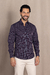 Camisa xadrez slim fit marinho / vermelho manga longa - Garbo - Loja Online de Moda Masculina