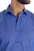 Camisa Manga Longa Fio a Fio Azul Royal na internet