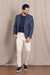 Blazer azul com elastano texturado - loja online