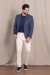 Blazer azul com elastano texturado - loja online