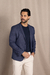 Imagem do Blazer azul com elastano texturado
