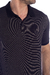 Polo preta micro listra com elastano - comprar online