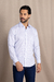 Camisa branca / azul micro xadrez confort com bolso - Garbo - Loja Online de Moda Masculina