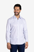 Camisa branca / azul micro xadrez confort com bolso - comprar online