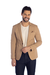 Blazer Casual de Algodão com Elastano Bege Escuro