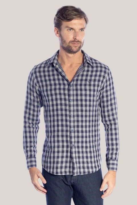 Camisa Xadrez Marinho Casual Arrow - Slim Fit - comprar online