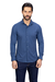 Camisa Azul em malha manga longa longa. Tecido flexível. Não amassa.