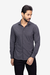 Camisa cinza em malha manga longa longa. Tecido flexível. Não amassa.