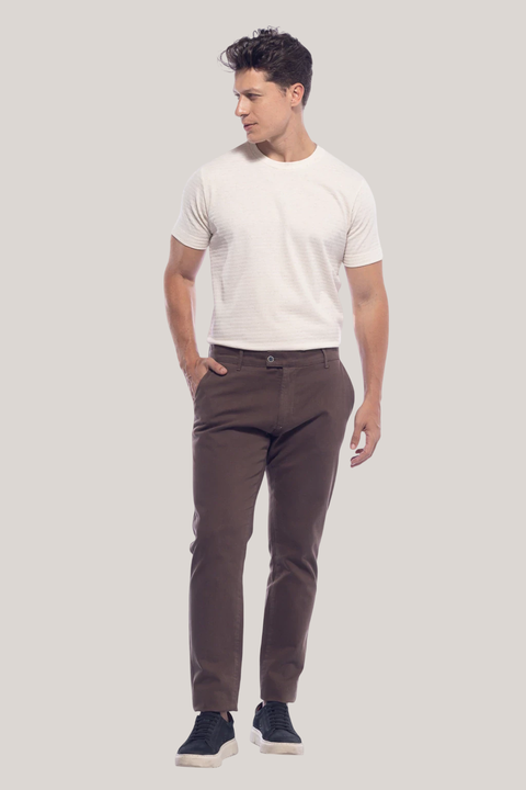 Calça Sarja Marrom com elastano - comprar online