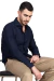 Camisa Casual de linho e algodão marinho - comprar online