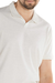 Polo sem botão mescla bege com linho - comprar online