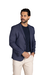Blazer azul com elastano texturado - comprar online