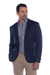 Blazer Casual de Malha com Elastano Marinho