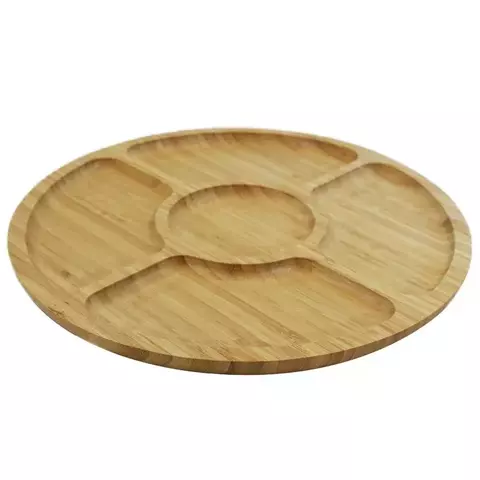 Petisqueira Redonda C/ 5 Divisórias 30cm em Bambu Casita