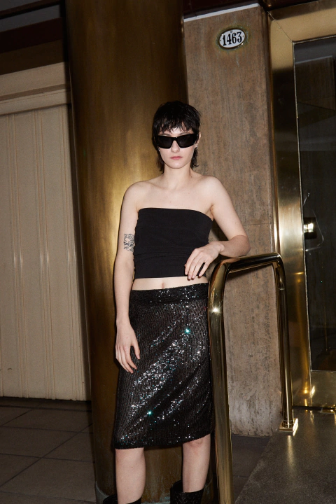 Falda lentejuelas upcycled by trop