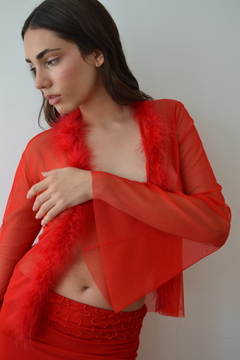 saquito red feathers - comprar online