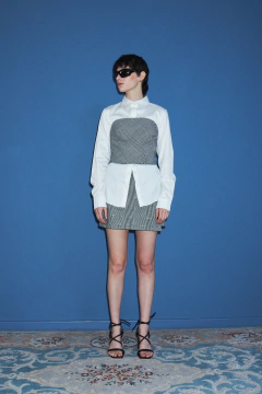 corset checked upcycled by trop - Trop vintage & second hand 