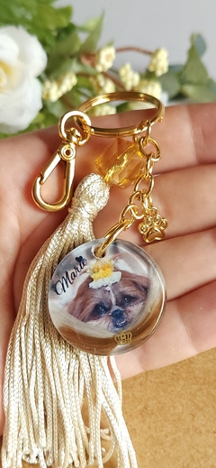 Chaveiro Afetivo Dupla Face com Foto e DNA - Sublime Amor Biojoias